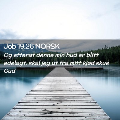 Picture 02 - Job 19:26 NORSK - Og efterat denne min hud er blitt ødelagt, skal - Bible Verse Picture