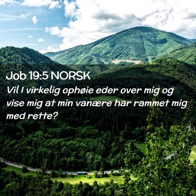 Picture 02 - Job 19:5 NORSK - Vil I virkelig ophøie eder over mig og vise mig - Bible Verse Picture