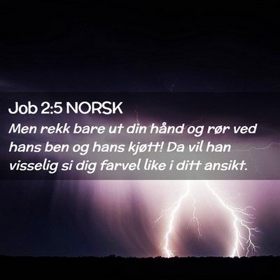 Picture 02 - Job 2:5 NORSK - Men rekk bare ut din hånd og rør ved hans ben - Bible Verse Picture