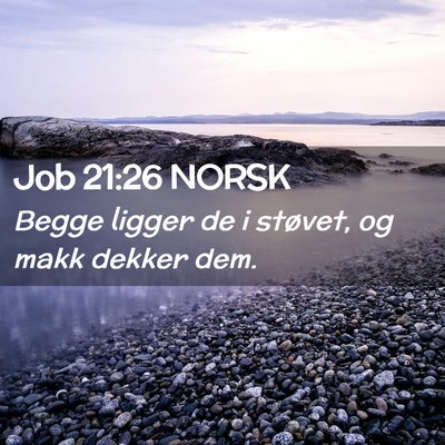 Picture 02 - Job 21:26 NORSK - Begge ligger de i støvet, og makk dekker - Bible Verse Picture