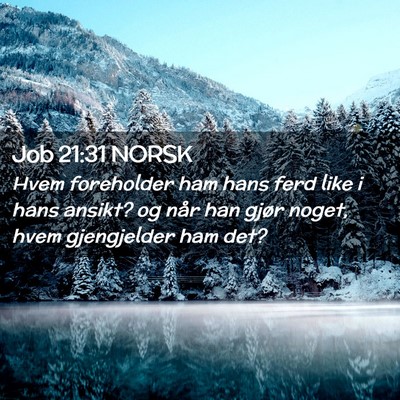 Picture 02 - Job 21:31 NORSK - Hvem foreholder ham hans ferd like i hans ansikt? - Bible Verse Picture