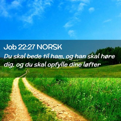 Picture 02 - Job 22:27 NORSK - Du skal bede til ham, og han skal høre dig, og - Bible Verse Picture