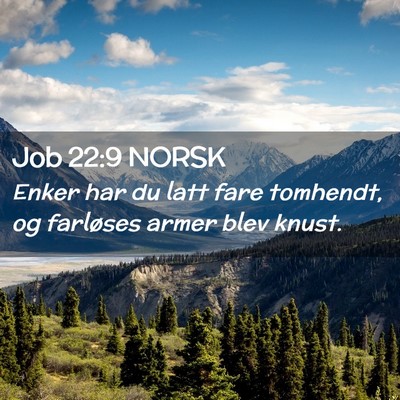Picture 02 - Job 22:9 NORSK - Enker har du latt fare tomhendt, og farløses - Bible Verse Picture