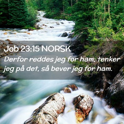 Picture 02 - Job 23:15 NORSK - Derfor reddes jeg for ham; tenker jeg på det, - Bible Verse Picture