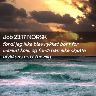 Picture 02 - Job 23:17 NORSK - fordi jeg ikke blev rykket bort før mørket kom, - Bible Verse Picture