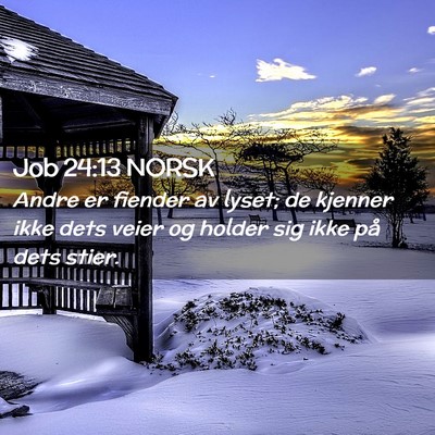 Picture 02 - Job 24:13 NORSK - Andre er fiender av lyset; de kjenner ikke dets - Bible Verse Picture