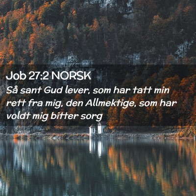 Picture 02 - Job 27:2 NORSK - Så sant Gud lever, som har tatt min rett fra - Bible Verse Picture