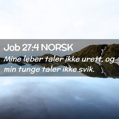 Picture 02 - Job 27:4 NORSK - Mine leber taler ikke urett, og min tunge taler - Bible Verse Picture