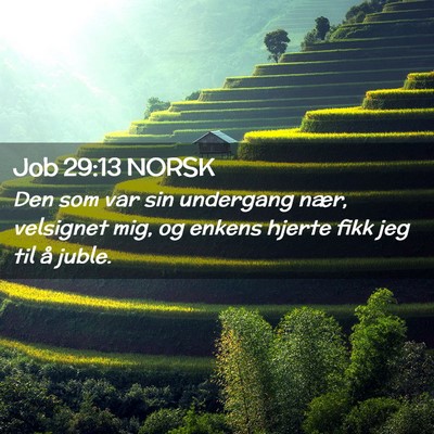 Picture 02 - Job 29:13 NORSK - Den som var sin undergang nær, velsignet mig, og - Bible Verse Picture