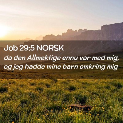 Picture 02 - Job 29:5 NORSK - da den Allmektige ennu var med mig, og jeg hadde - Bible Verse Picture