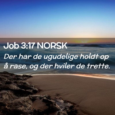 Picture 02 - Job 3:17 NORSK - Der har de ugudelige holdt op å rase, og der - Bible Verse Picture