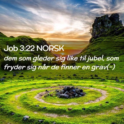 Picture 02 - Job 3:22 NORSK - dem som gleder sig like til jubel, som fryder sig - Bible Verse Picture
