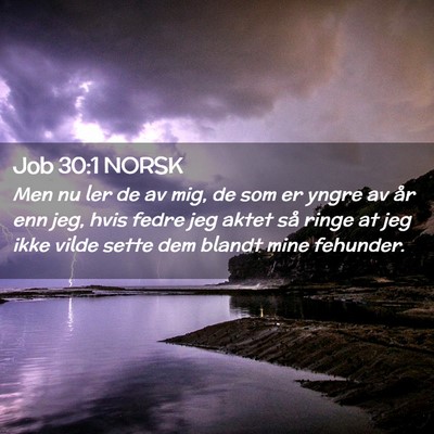 Picture 02 - Job 30:1 NORSK - Men nu ler de av mig, de som er yngre av år enn - Bible Verse Picture