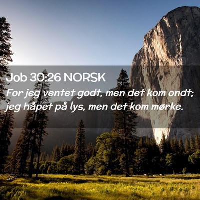 Picture 02 - Job 30:26 NORSK - For jeg ventet godt, men det kom ondt; jeg håpet - Bible Verse Picture