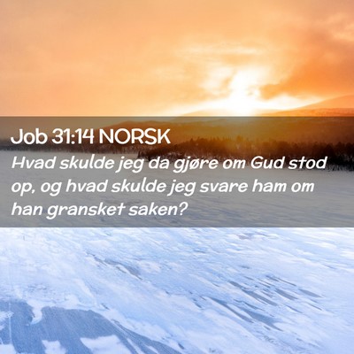 Picture 02 - Job 31:14 NORSK - Hvad skulde jeg da gjøre om Gud stod op, og hvad - Bible Verse Picture