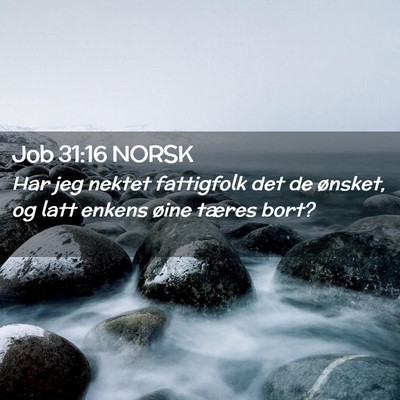 Picture 02 - Job 31:16 NORSK - Har jeg nektet fattigfolk det de ønsket, og latt - Bible Verse Picture