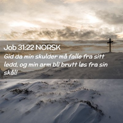Picture 02 - Job 31:22 NORSK - Gid da min skulder må falle fra sitt ledd, og - Bible Verse Picture