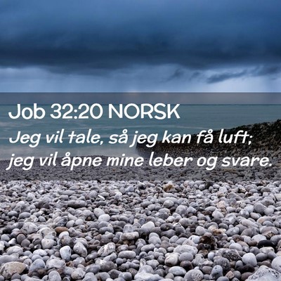 Picture 02 - Job 32:20 NORSK - Jeg vil tale, så jeg kan få luft; jeg vil åpne - Bible Verse Picture