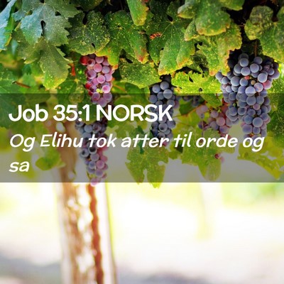 Picture 02 - Job 35:1 NORSK - Og Elihu tok atter til orde og - Bible Verse Picture