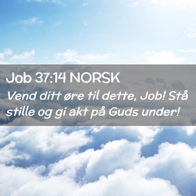 Picture 02 - Job 37:14 NORSK - Vend ditt øre til dette, Job! Stå stille og gi - Bible Verse Picture