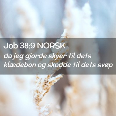 Picture 02 - Job 38:9 NORSK - da jeg gjorde skyer til dets klædebon og skodde - Bible Verse Picture