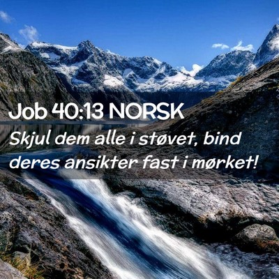 Picture 02 - Job 40:13 NORSK - Skjul dem alle i støvet, bind deres ansikter - Bible Verse Picture