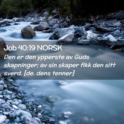 Picture 02 - Job 40:19 NORSK - Den er den ypperste av Guds skapninger; av sin - Bible Verse Picture
