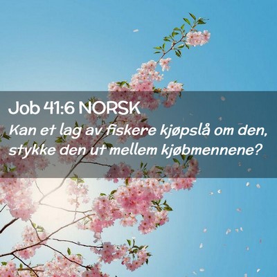 Picture 02 - Job 41:6 NORSK - Kan et lag av fiskere kjøpslå om den, stykke - Bible Verse Picture