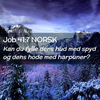 Picture 02 - Job 41:7 NORSK - Kan du fylle dens hud med spyd og dens hode med - Bible Verse Picture