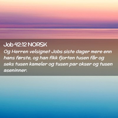 Picture 02 - Job 42:12 NORSK - Og Herren velsignet Jobs siste dager mere enn - Bible Verse Picture