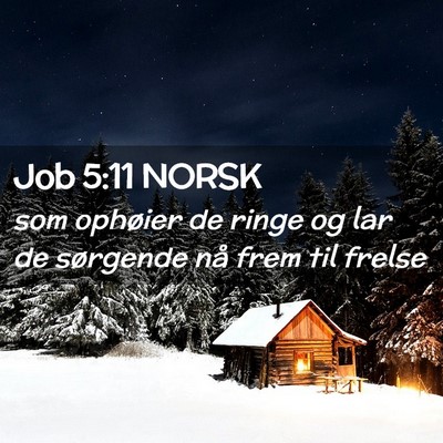 Picture 02 - Job 5:11 NORSK - som ophøier de ringe og lar de sørgende nå - Bible Verse Picture