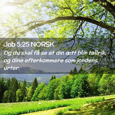 Picture 02 - Job 5:25 NORSK - Og du skal få se at din ætt blir tallrik, og - Bible Verse Picture