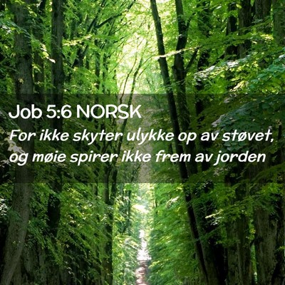 Picture 02 - Job 5:6 NORSK - For ikke skyter ulykke op av støvet, og møie - Bible Verse Picture