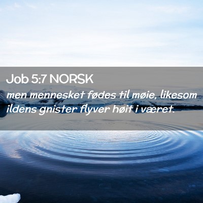 Picture 02 - Job 5:7 NORSK - men mennesket fødes til møie, likesom ildens - Bible Verse Picture