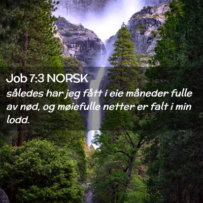 Picture 02 - Job 7:3 NORSK - således har jeg fått i eie måneder fulle av - Bible Verse Picture