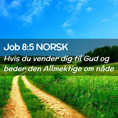 Picture 02 - Job 8:5 NORSK - Hvis du vender dig til Gud og beder den - Bible Verse Picture