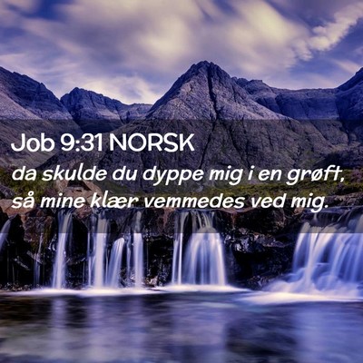 Picture 02 - Job 9:31 NORSK - da skulde du dyppe mig i en grøft, så mine - Bible Verse Picture