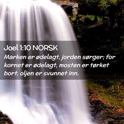 Picture 02 - Joel 1:10 NORSK - Marken er ødelagt, jorden sørger; for kornet er - Bible Verse Picture