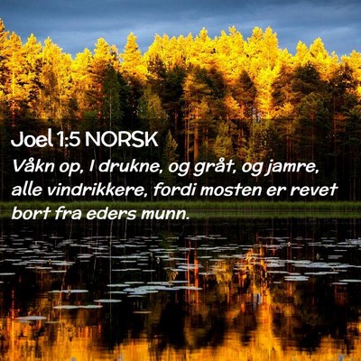 Picture 02 - Joel 1:5 NORSK - Våkn op, I drukne, og gråt, og jamre, alle - Bible Verse Picture