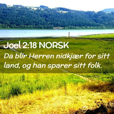 Picture 02 - Joel 2:18 NORSK - Da blir Herren nidkjær for sitt land, og han - Bible Verse Picture