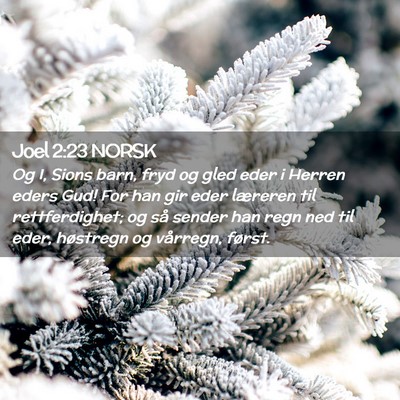 Picture 02 - Joel 2:23 NORSK - Og I, Sions barn, fryd og gled eder i Herren - Bible Verse Picture