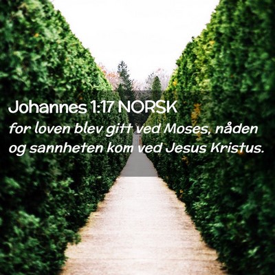 Picture 02 - Johannes 1:17 NORSK - for loven blev gitt ved Moses, nåden og - Bible Verse Picture