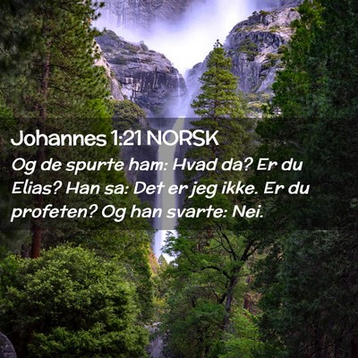Picture 02 - Johannes 1:21 NORSK - Og de spurte ham: Hvad da? Er du Elias? Han sa: - Bible Verse Picture