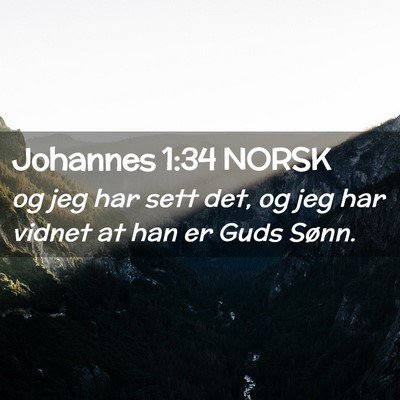 Picture 02 - Johannes 1:34 NORSK - og jeg har sett det, og jeg har vidnet at han er - Bible Verse Picture