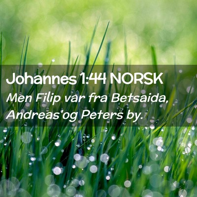 Picture 02 - Johannes 1:44 NORSK - Men Filip var fra Betsaida, Andreas'og Peters - Bible Verse Picture