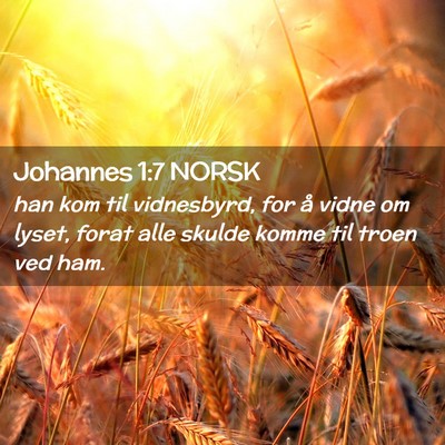 Picture 02 - Johannes 1:7 NORSK - han kom til vidnesbyrd, for å vidne om lyset, - Bible Verse Picture