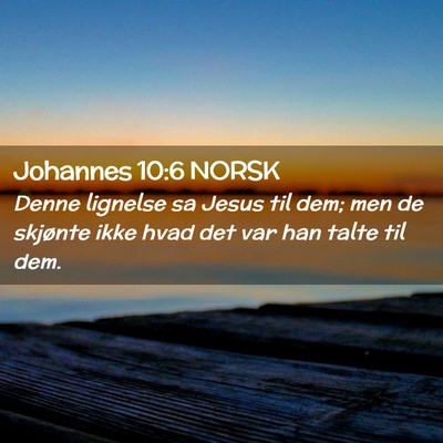 Picture 02 - Johannes 10:6 NORSK - Denne lignelse sa Jesus til dem; men de skjønte - Bible Verse Picture
