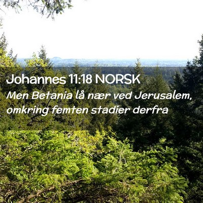 Picture 02 - Johannes 11:18 NORSK - Men Betania lå nær ved Jerusalem, omkring - Bible Verse Picture