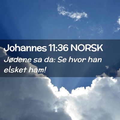 Picture 02 - Johannes 11:36 NORSK - Jødene sa da: Se hvor han elsket - Bible Verse Picture