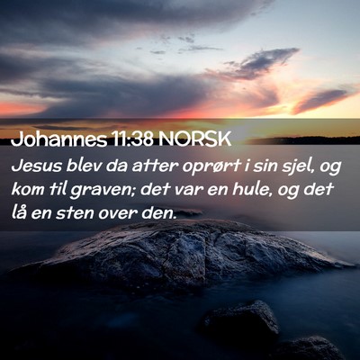 Picture 02 - Johannes 11:38 NORSK - Jesus blev da atter oprørt i sin sjel, og kom - Bible Verse Picture